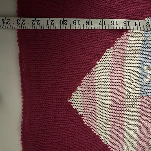 Wildfox White Label Pink Knit American Flag Heart Sweater Size XS - Picture 2 of 5